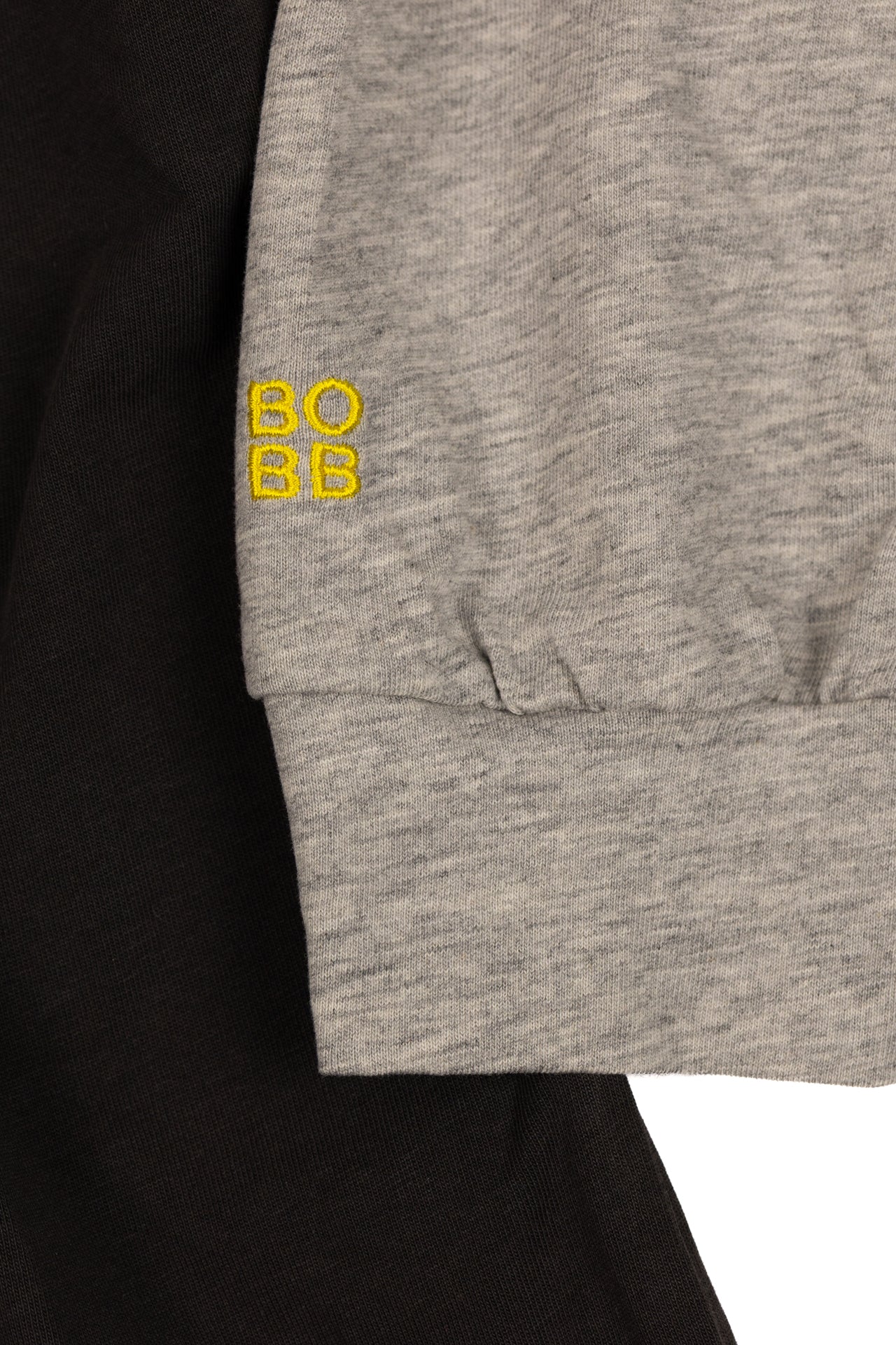DOUBLE LAYER TEE in WASHED BLACK/STONE GREY