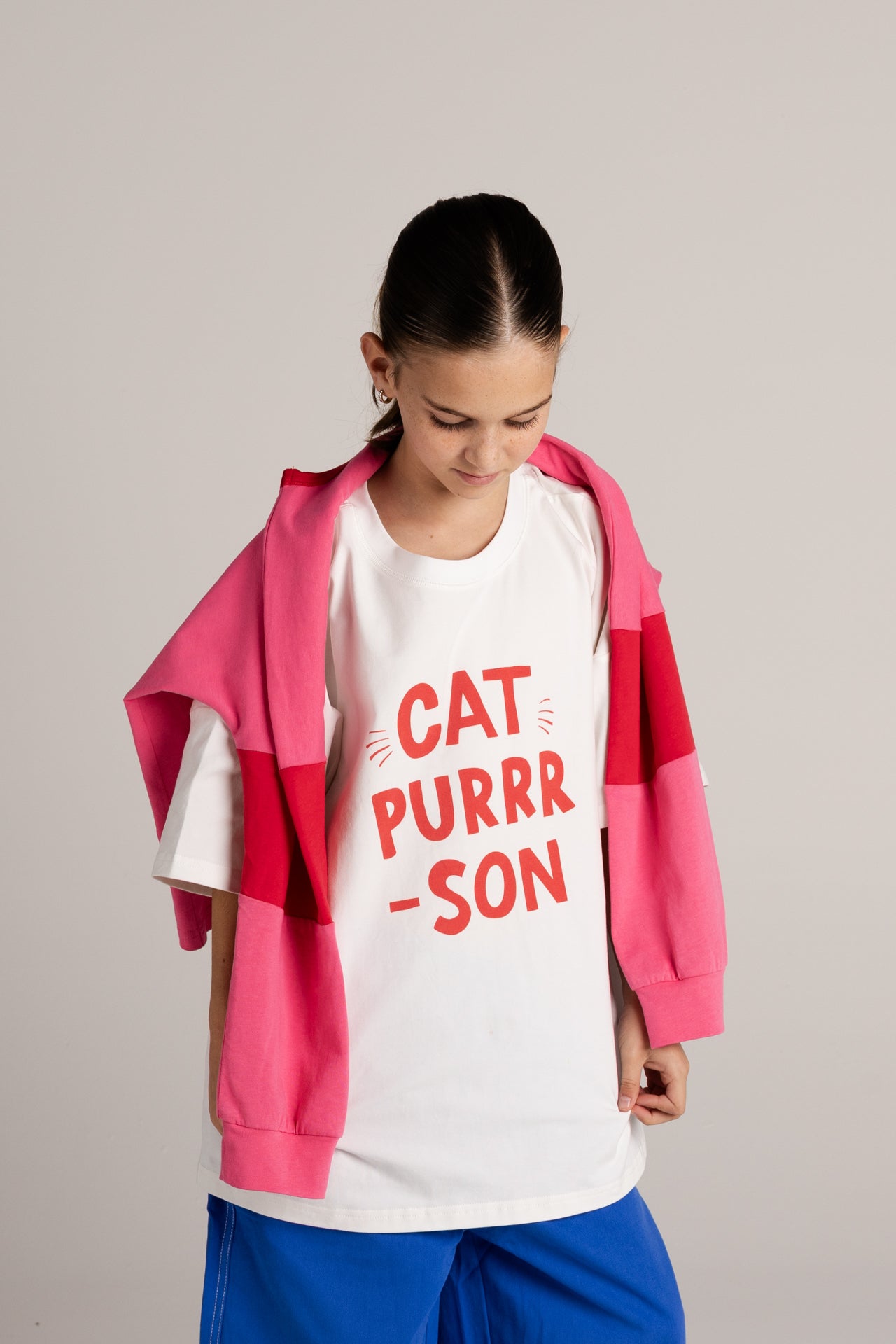 CAT PURRR-SON TEE in WHITE
