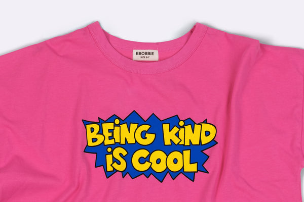 BEING KIND IS COOL TEE in BUBBLEGUM PINK