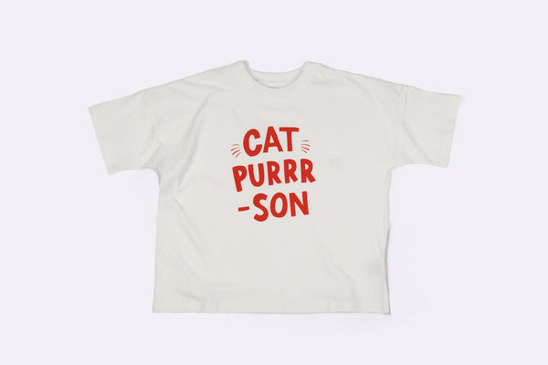 CAT PURRR-SON TEE in WHITE