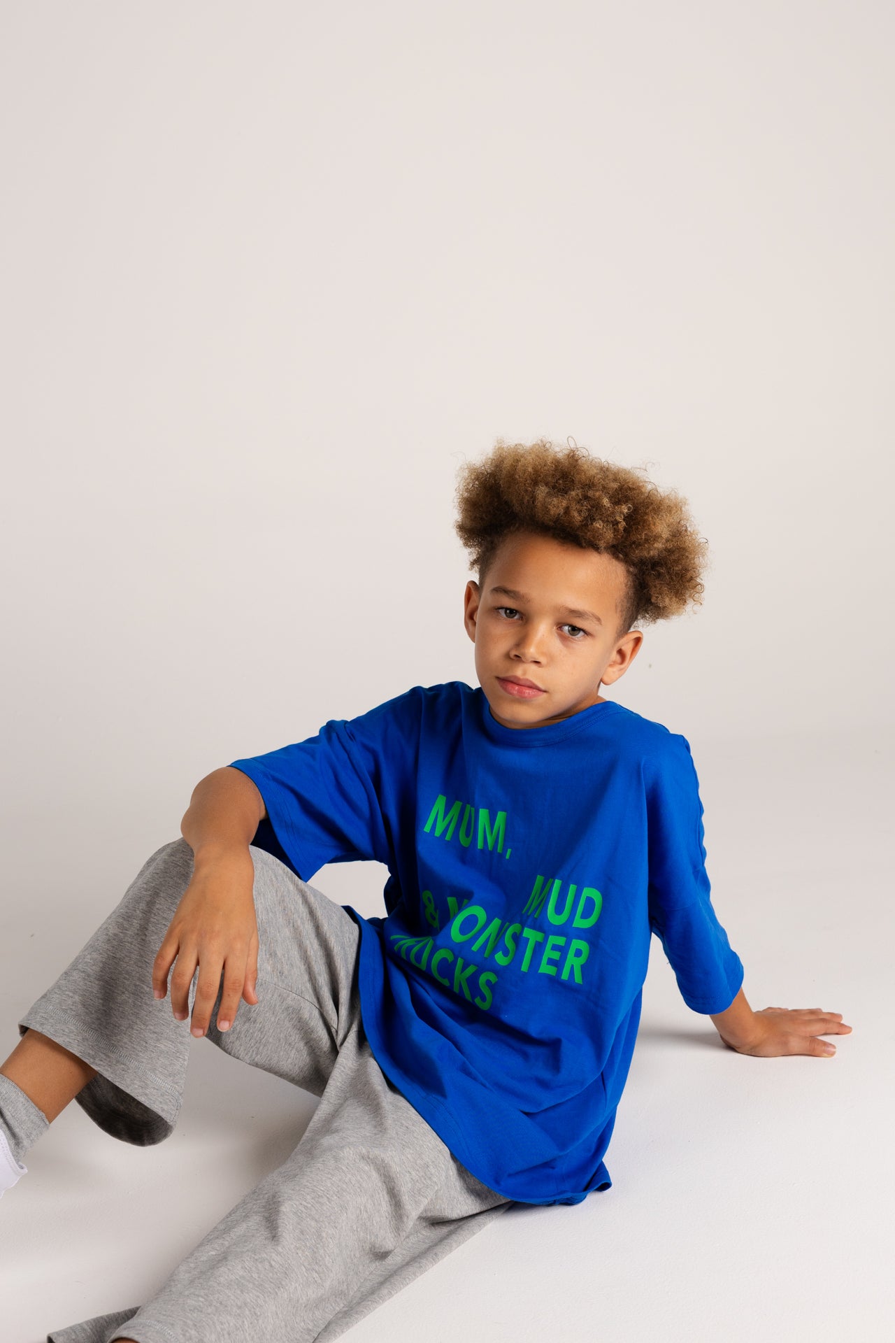 MMM TEE in BLUE/LIME