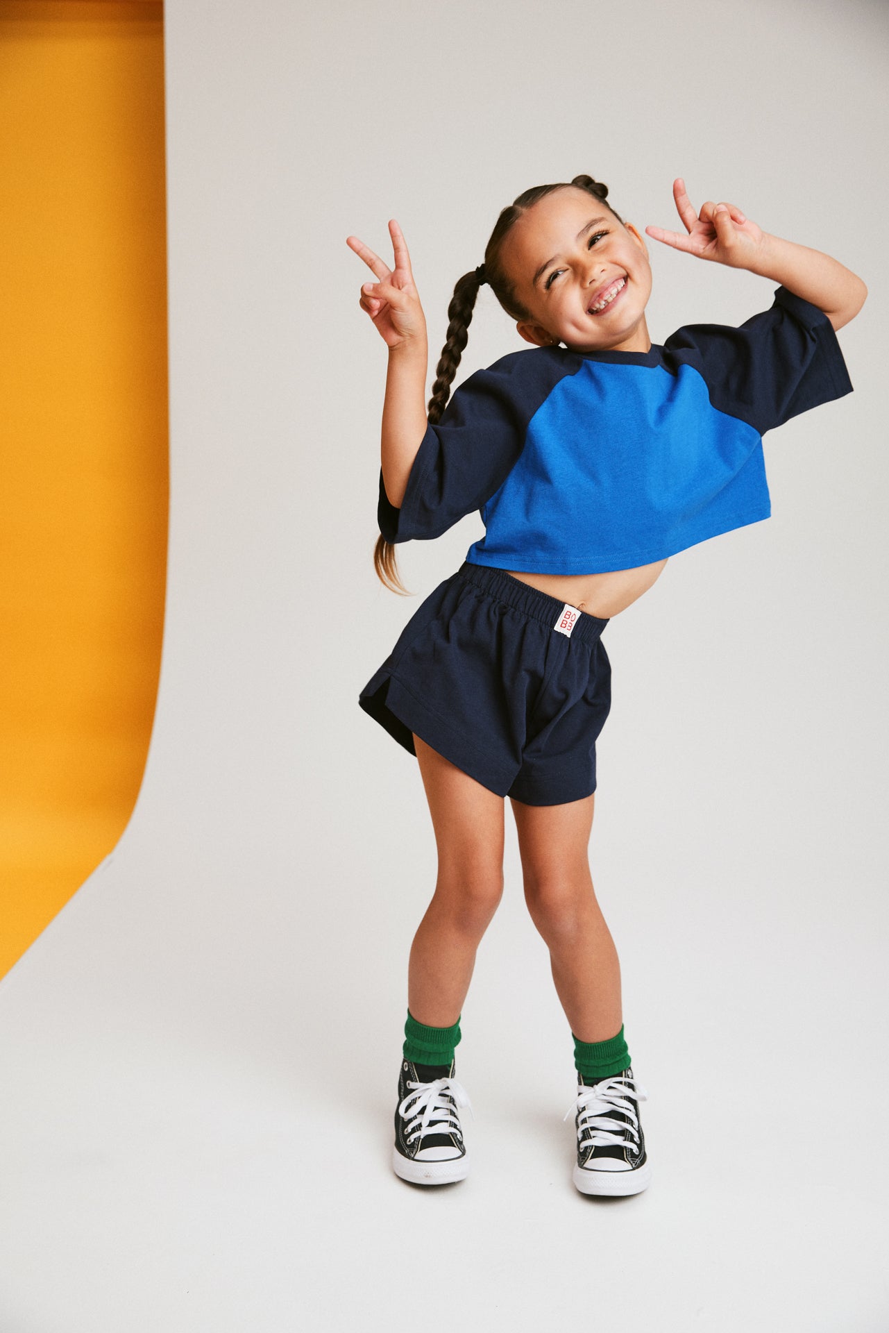 RAGLAN CROP in NAVY/BLUE