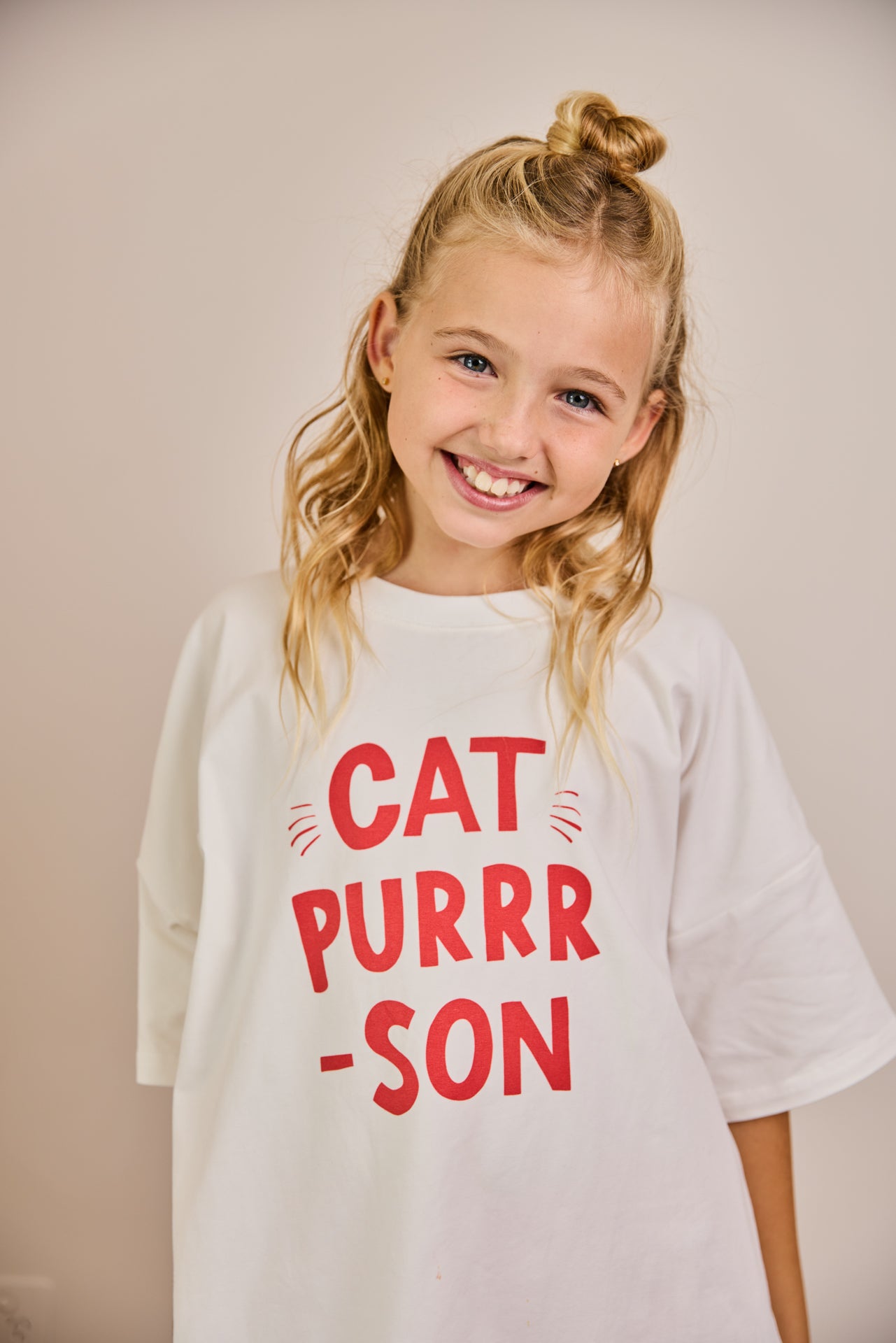 CAT PURRR-SON TEE in WHITE