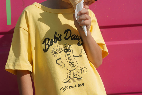 BOB'S DAWGS TEE in YELLOW