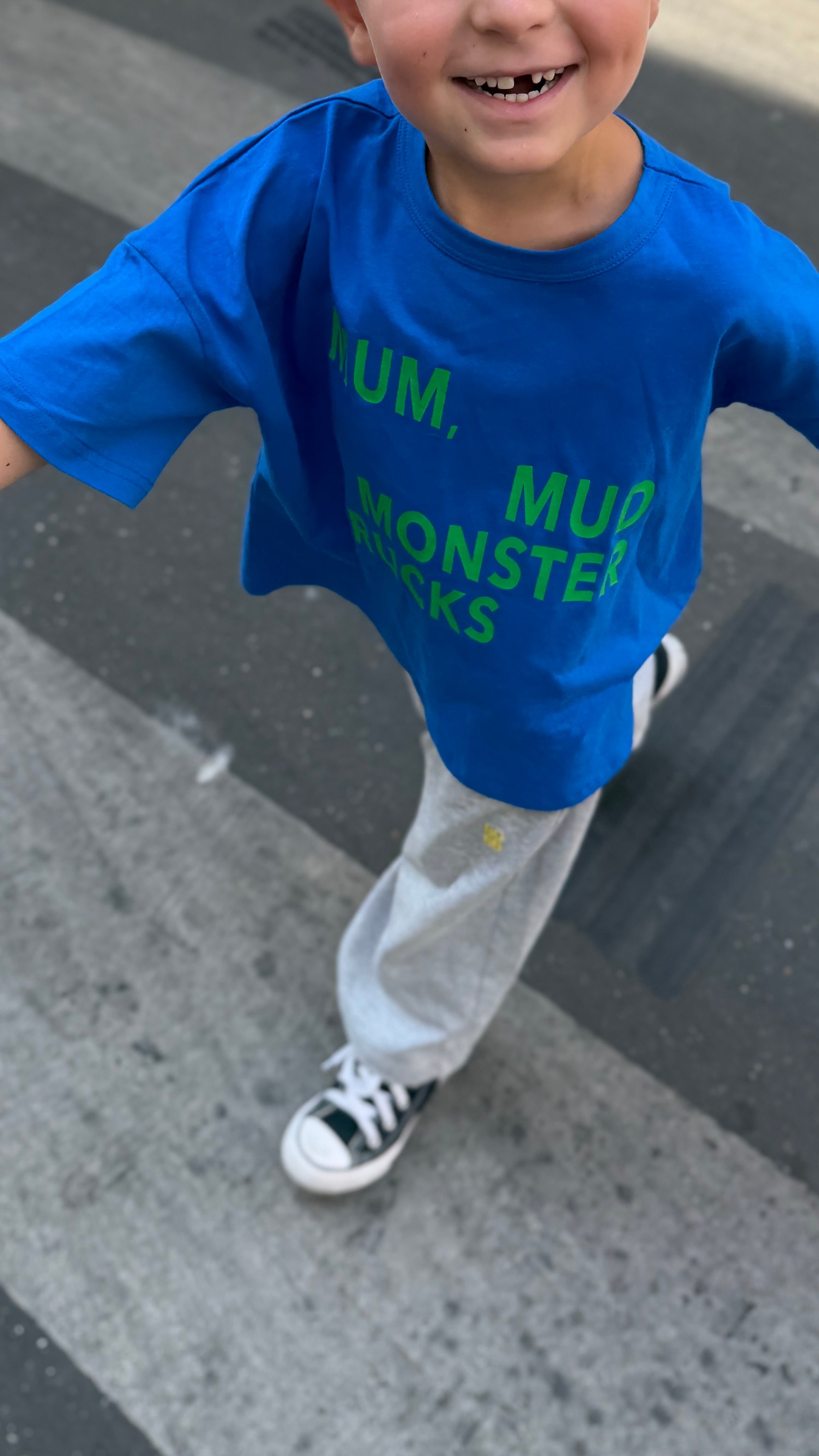MMM TEE in BLUE/LIME