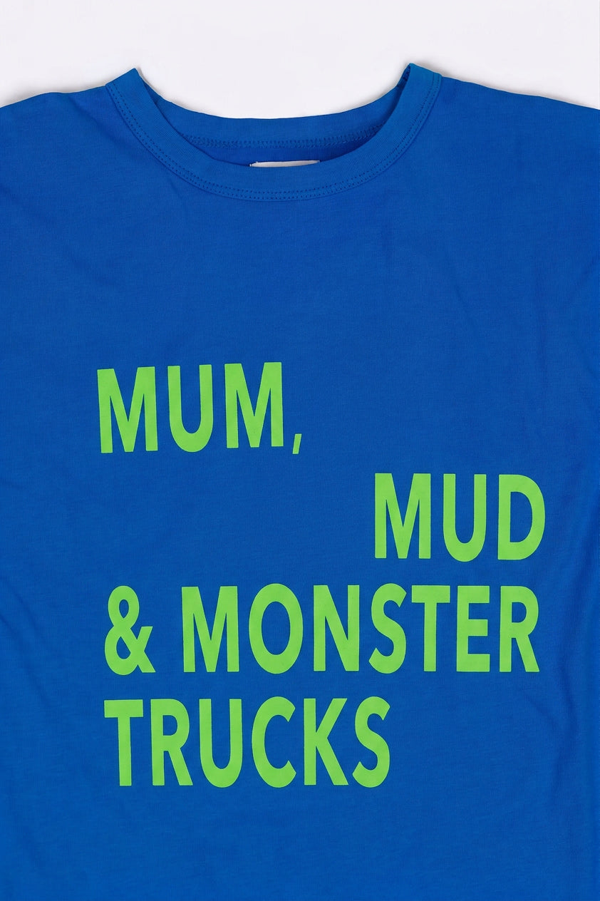 MMM TEE in BLUE/LIME