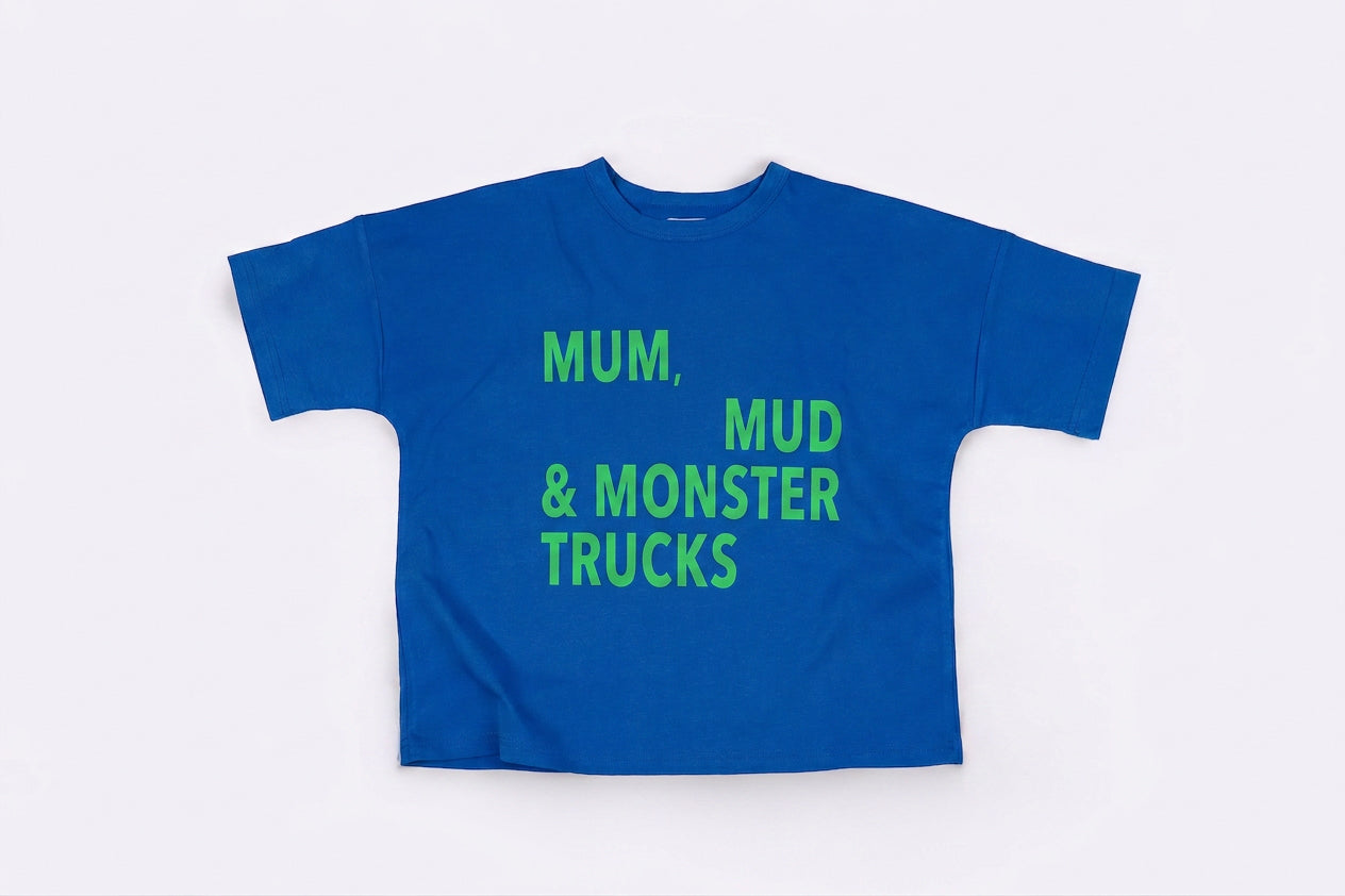 MMM TEE in BLUE/LIME